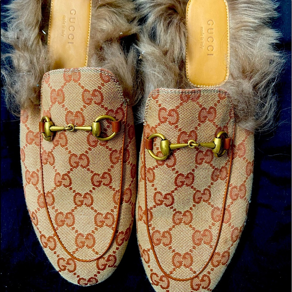 Brand New Gucci Fur Mule